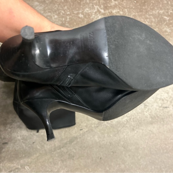 Zara genuine leather kitten heel pointy toe witchy whimsigoth boots - Picture 8 of 9